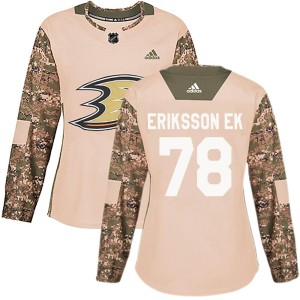 Olle Eriksson Ek Women's Adidas Anaheim Ducks Authentic Camo Veterans Day Practice Jersey