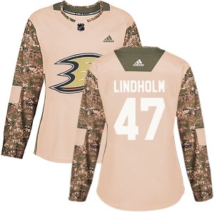 Hampus Lindholm Women's Adidas Anaheim Ducks Authentic Camo Veterans Day Practice Jersey