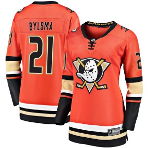 Dan Bylsma Women's Fanatics Branded Anaheim Ducks Premier Orange Breakaway 2019/20 Alternate Jersey