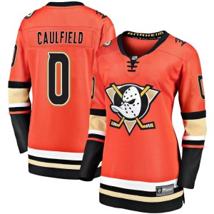 Judd Caulfield Women's Fanatics Branded Anaheim Ducks Premier Orange Breakaway 2019/20 Alternate Jersey