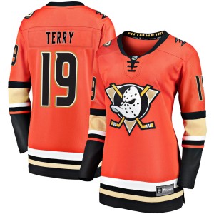 Troy Terry Women's Fanatics Branded Anaheim Ducks Premier Orange Breakaway 2019/20 Alternate Jersey