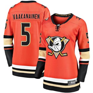 Urho Vaakanainen Women's Fanatics Branded Anaheim Ducks Premier Orange Breakaway 2019/20 Alternate Jersey