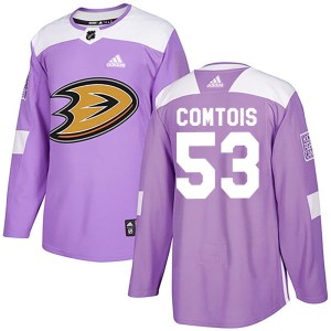 Max Comtois Youth Adidas Anaheim Ducks Authentic Purple Fights Cancer Practice Jersey