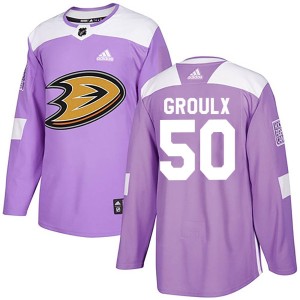 Benoit-Olivier Groulx Youth Adidas Anaheim Ducks Authentic Purple Fights Cancer Practice Jersey
