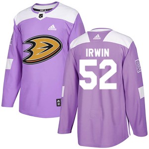 Matt Irwin Youth Adidas Anaheim Ducks Authentic Purple ized Fights Cancer Practice Jersey