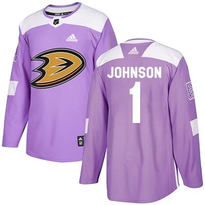 Chad Johnson Youth Adidas Anaheim Ducks Authentic Purple Fights Cancer Practice Jersey