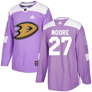John Moore Youth Adidas Anaheim Ducks Authentic Purple Fights Cancer Practice Jersey