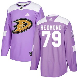 Angus Redmond Youth Adidas Anaheim Ducks Authentic Purple Fights Cancer Practice Jersey