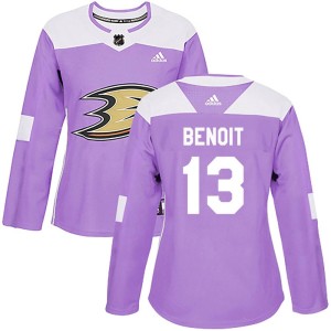Simon Benoit Women's Adidas Anaheim Ducks Authentic Purple Fights Cancer Practice Jersey