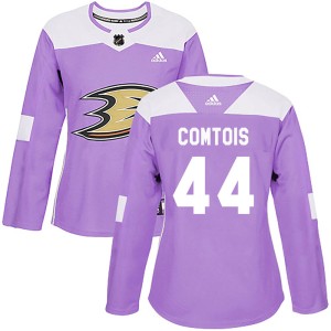 Max Comtois Women's Adidas Anaheim Ducks Authentic Purple Fights Cancer Practice Jersey