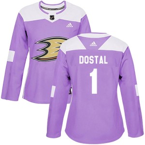 Lukas Dostal Women's Adidas Anaheim Ducks Authentic Purple Fights Cancer Practice Jersey