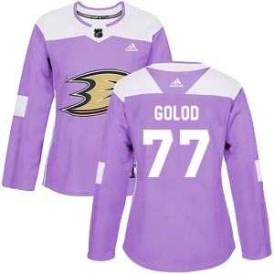 Max Golod Women's Adidas Anaheim Ducks Authentic Purple Fights Cancer Practice Jersey