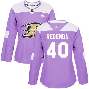 Pavol Regenda Women's Adidas Anaheim Ducks Authentic Purple Fights Cancer Practice Jersey