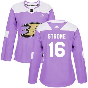 Ryan Strome Women's Adidas Anaheim Ducks Authentic Purple Fights Cancer Practice Jersey
