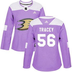 Brayden Tracey Women's Adidas Anaheim Ducks Authentic Purple Fights Cancer Practice Jersey