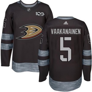Urho Vaakanainen Men's Anaheim Ducks Authentic Black 1917-2017 100th Anniversary Jersey