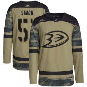 Dominik Simon Youth Adidas Anaheim Ducks Authentic Camo Military Appreciation Practice Jersey