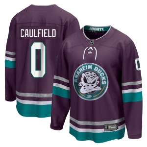Judd Caulfield Men's Fanatics Branded Anaheim Ducks Premier Purple 30th Anniversary Breakaway Jersey