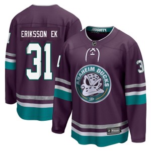 Olle Eriksson Ek Men's Fanatics Branded Anaheim Ducks Premier Purple 30th Anniversary Breakaway Jersey