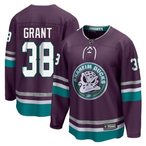 Derek Grant Men's Fanatics Branded Anaheim Ducks Premier Purple 30th Anniversary Breakaway Jersey