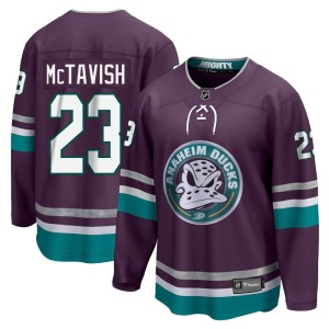 Mason McTavish Men's Fanatics Branded Anaheim Ducks Premier Purple 30th Anniversary Breakaway Jersey