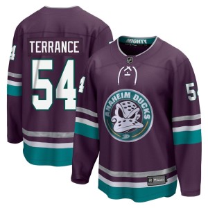 Carey Terrance Men's Fanatics Branded Anaheim Ducks Premier Purple 30th Anniversary Breakaway Jersey