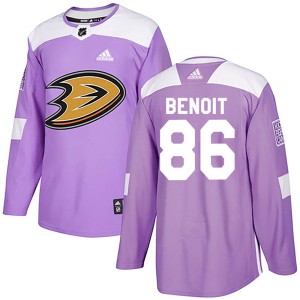Simon Benoit Men's Adidas Anaheim Ducks Authentic Purple Fights Cancer Practice Jersey