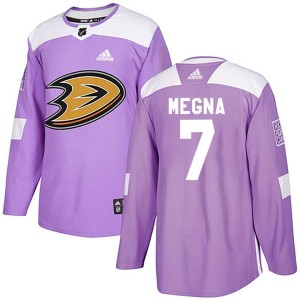 Jayson Megna Men's Adidas Anaheim Ducks Authentic Purple Fights Cancer Practice Jersey