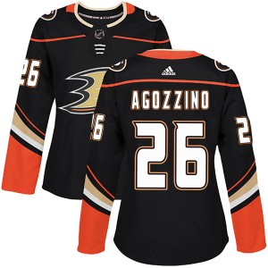 Andrew Agozzino Women's Adidas Anaheim Ducks Authentic Black ized Home Jersey