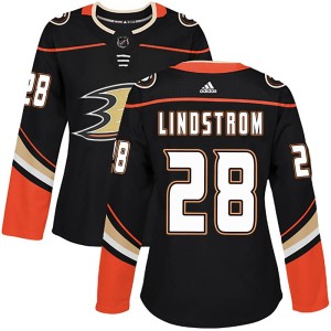 Gustav Lindstrom Women's Adidas Anaheim Ducks Authentic Black Home Jersey