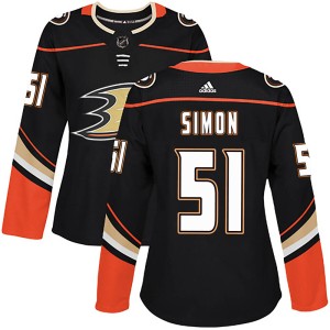 Dominik Simon Women's Adidas Anaheim Ducks Authentic Black Home Jersey