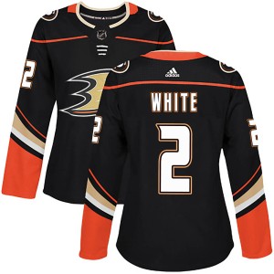 Colton White Women's Adidas Anaheim Ducks Authentic White Black Home Jersey