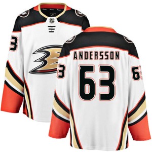 Axel Andersson Men's Fanatics Branded Anaheim Ducks Breakaway White Away Jersey