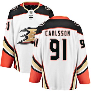 Leo Carlsson Men's Fanatics Branded Anaheim Ducks Breakaway White Away Jersey