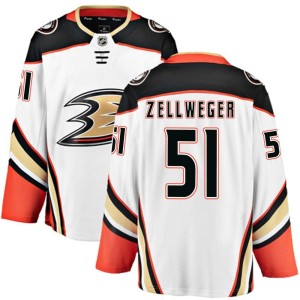 Olen Zellweger Men's Fanatics Branded Anaheim Ducks Breakaway White Away Jersey