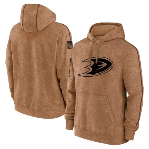 Youth Anaheim Ducks Brown 2023 Salute to Service Club Pullover Hoodie