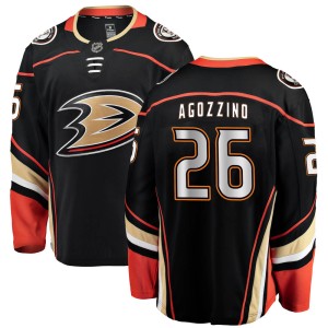 Andrew Agozzino Men's Fanatics Branded Anaheim Ducks Breakaway Black ized Home Jersey