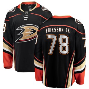 Olle Eriksson Ek Men's Fanatics Branded Anaheim Ducks Breakaway Black Home Jersey