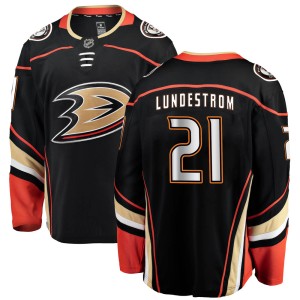 Isac Lundestrom Men's Fanatics Branded Anaheim Ducks Breakaway Black Home Jersey