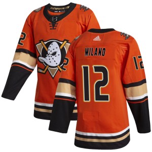 Sonny Milano Men's Adidas Anaheim Ducks Authentic Orange Alternate Jersey