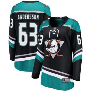 Axel Andersson Women's Fanatics Branded Anaheim Ducks Breakaway Black Alternate Jersey