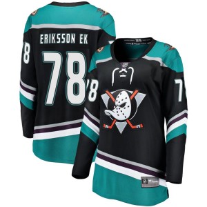 Olle Eriksson Ek Women's Fanatics Branded Anaheim Ducks Breakaway Black Alternate Jersey