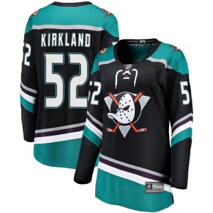 Justin Kirkland Women's Fanatics Branded Anaheim Ducks Breakaway Black Alternate Jersey