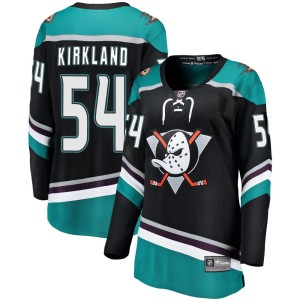 Justin Kirkland Women's Fanatics Branded Anaheim Ducks Breakaway Black Alternate Jersey