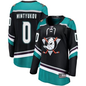 Pavel Mintyukov Women's Fanatics Branded Anaheim Ducks Breakaway Black Alternate Jersey