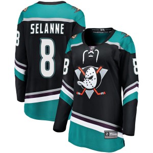 Teemu Selanne Women's Fanatics Branded Anaheim Ducks Breakaway Black Alternate Jersey