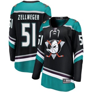 Olen Zellweger Women's Fanatics Branded Anaheim Ducks Breakaway Black Alternate Jersey