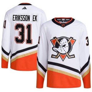 Olle Eriksson Ek Youth Adidas Anaheim Ducks Authentic White Reverse Retro 2.0 Jersey