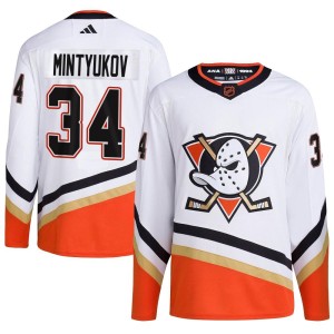 Pavel Mintyukov Youth Adidas Anaheim Ducks Authentic White Reverse Retro 2.0 Jersey