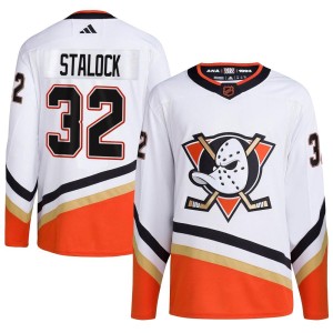 Alex Stalock Youth Adidas Anaheim Ducks Authentic White Reverse Retro 2.0 Jersey